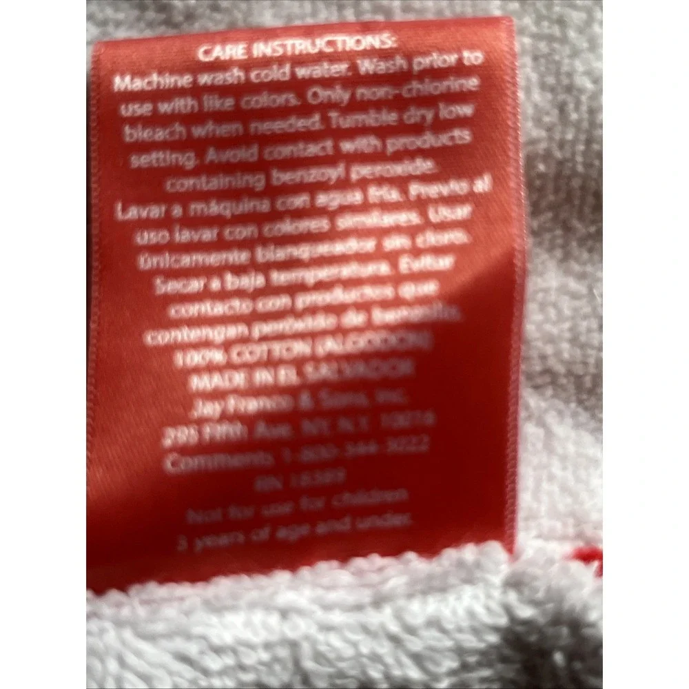 Disney Mickey Mouse White Cotton Hand Towel Set Red Striped Border Jay Franco
